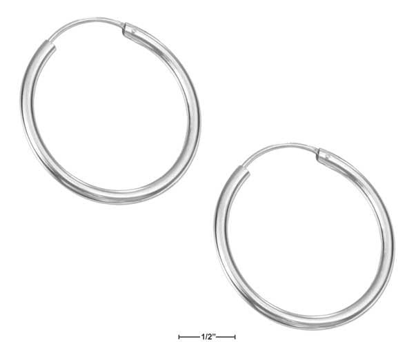 Sterling Silver 40mm Endless Wire Hoop Earrings