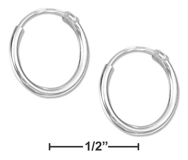 Sterling Silver 12mm Endless Wire Hoop Earrings