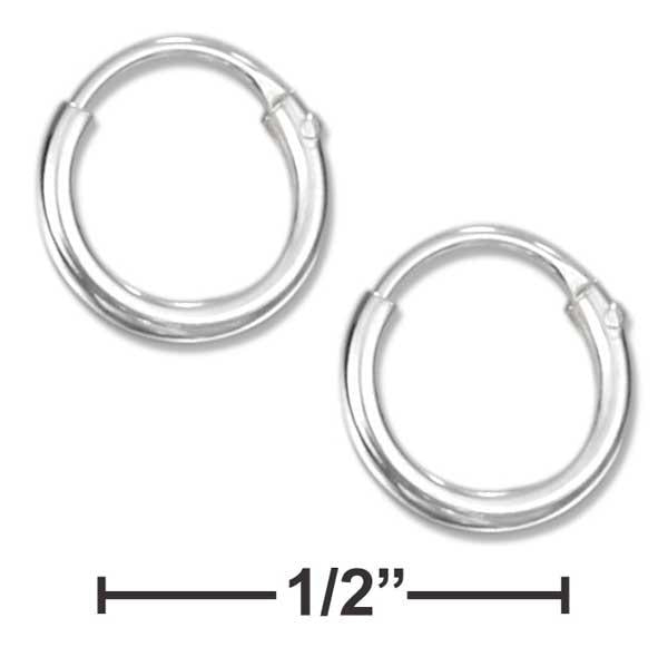 Sterling Silver 8mm Endless Wire Hoop Earrings