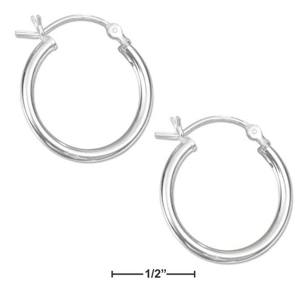 Sterling Silver 20mm Tubular Hoop Earrings With French Locks