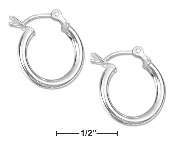 Sterling Silver 14mm Lightweight Hoop Earrings With French Locks