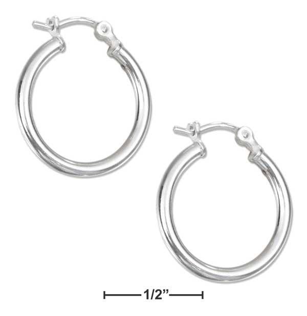 Sterling Silver 18mm Lightweight Hoop Earrings With French Locks