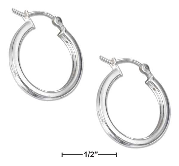 Sterling Silver 18mm Squared Hoop Earrings With French Locks