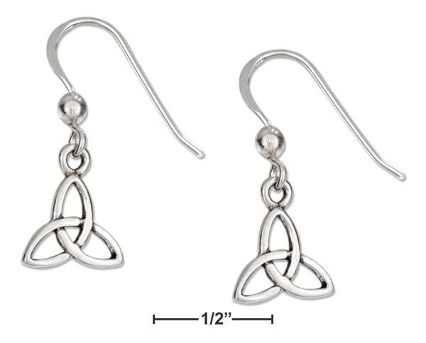 Sterling Silver Small Celtic Trinity Knot French Wire Earrings