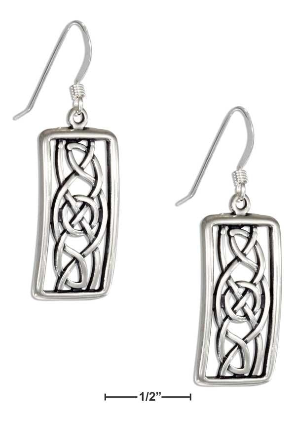 Sterling Silver Filigree Framed Celtic Knot Earrings On French Wires