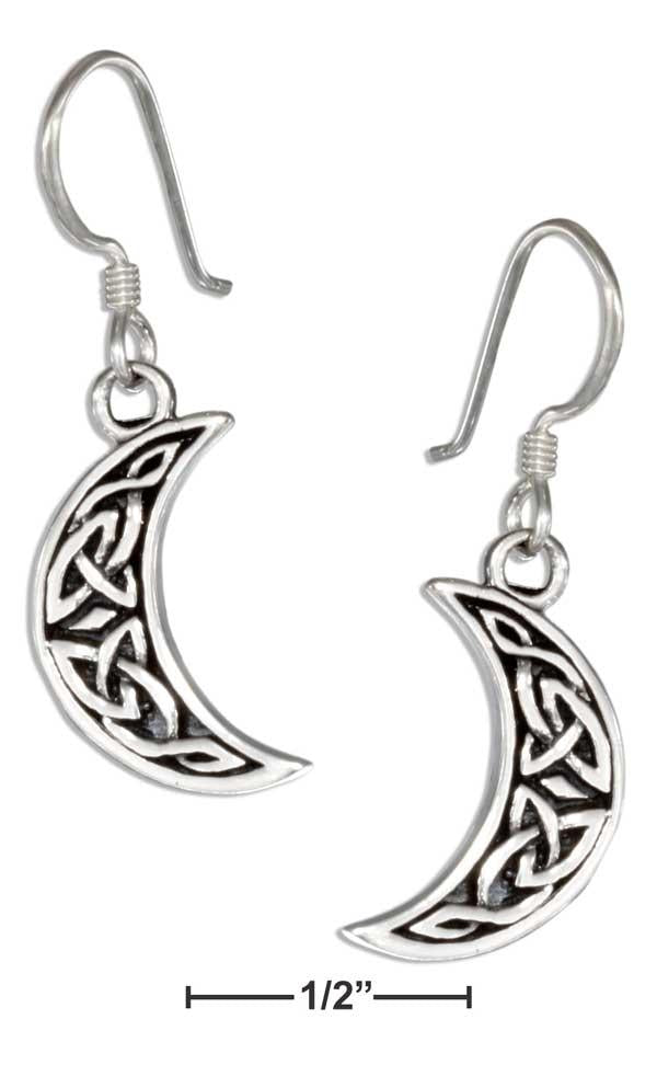 Sterling Silver Celtic Crescent Moon Earrings