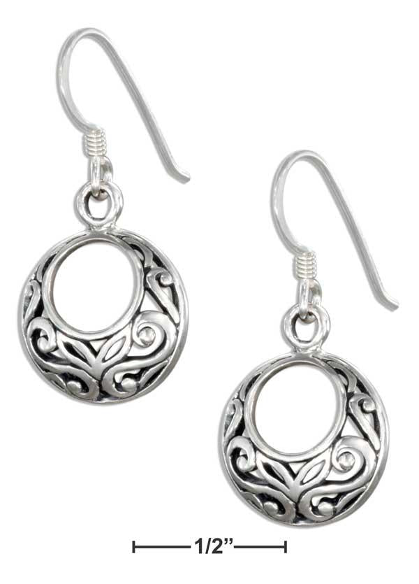 Sterling Silver Small Offset Open Circles Celtic Earrings