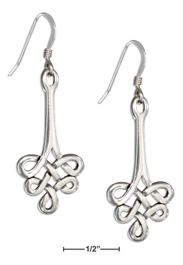 Sterling Silver Long Celtic Knot Earrings