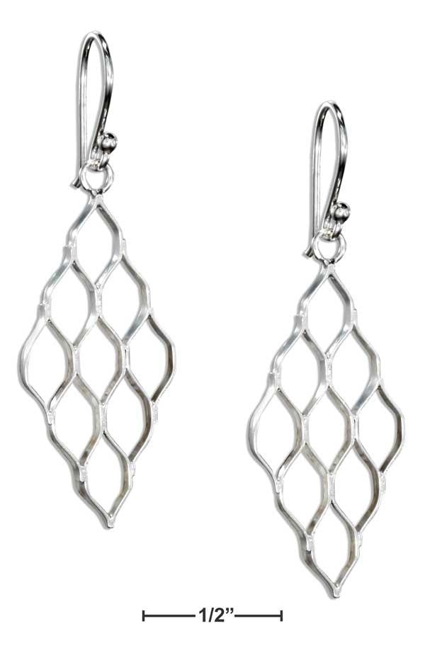 Sterling Silver Wire Marquise Lattice Earrings