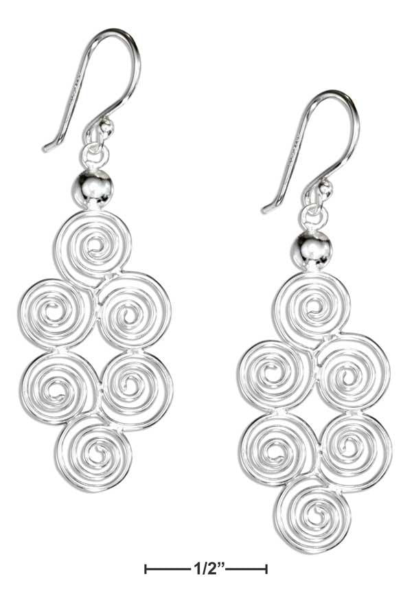 Sterling Silver Wire Swirls Earrings