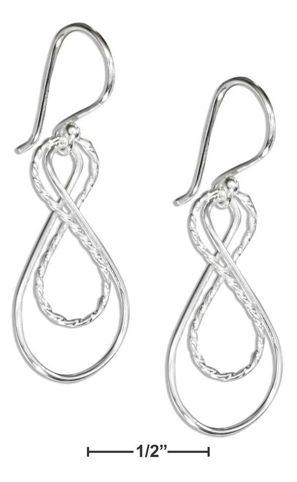 Sterling Silver Wire Twisted Infinity Knot Earrings