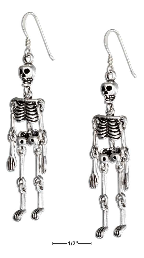 Sterling Silver Movable Skeleton Earrings