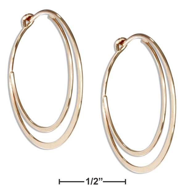 12 Karat Gold Filled 25mm Flat Bottom Double Hoop Earrings