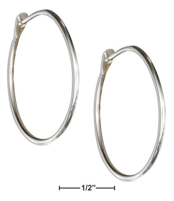 Sterling Silver 30mm Plain Wire Hoop Earrings