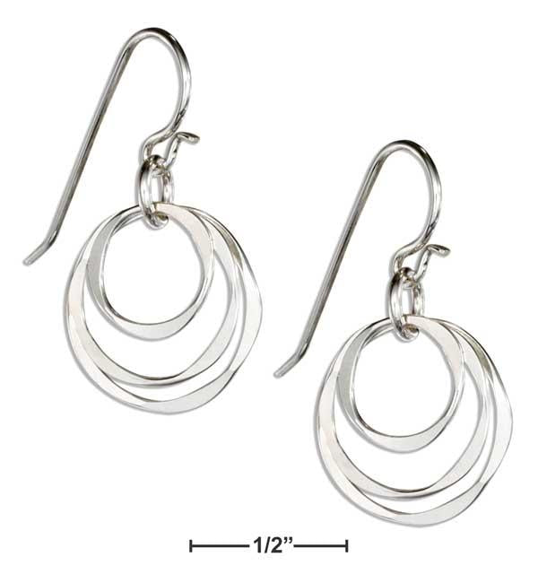 Sterling Silver Triple Graduated Circles Earrings