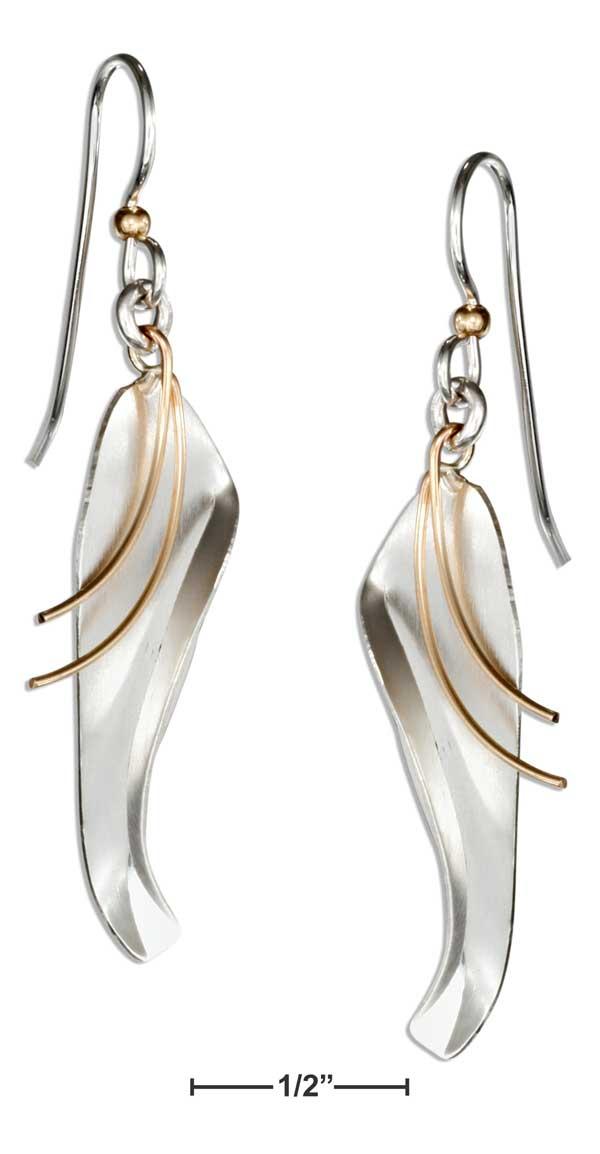 Sterling Silver And 12 Karat Gold Filled Fancy Leaf Earrings