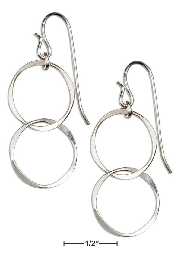 Sterling Silver Double Interlocked Circles Earrings