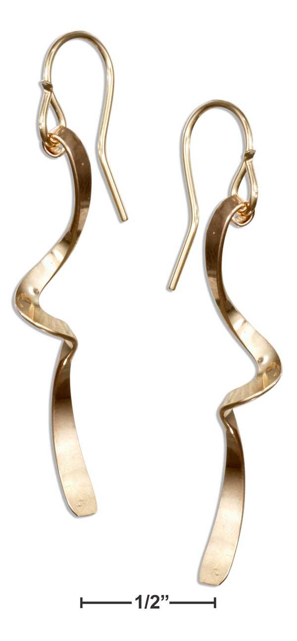 12 Karat Gold Filled Single Twist Dangle Earrings