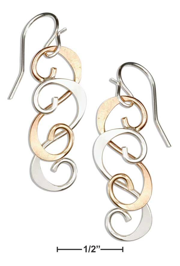 Sterling Silver And 12 Karat Gold Filled Double Scroll Earrings