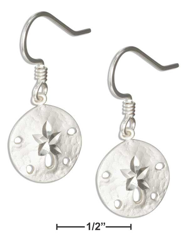 Sterling Silver Diamond Cut Sand Dollar Earrings