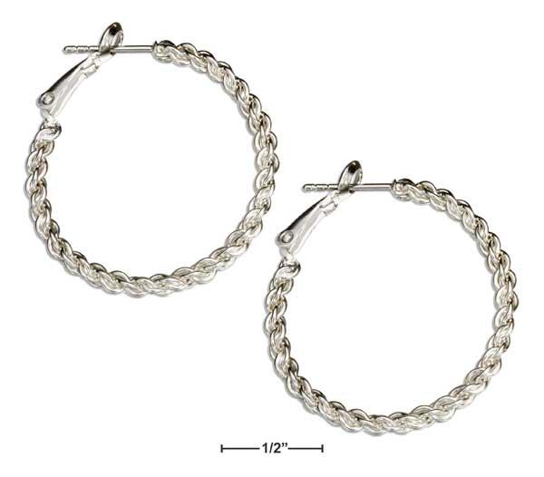 Sterling Silver 30mm Rope Hoop Earrings