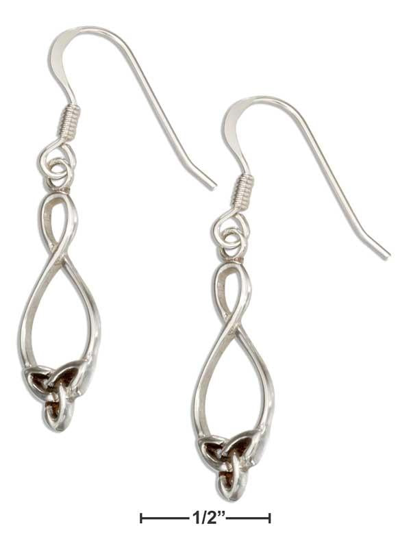 Sterling Silver Infinity With Celtic Trinity Knot Earrings