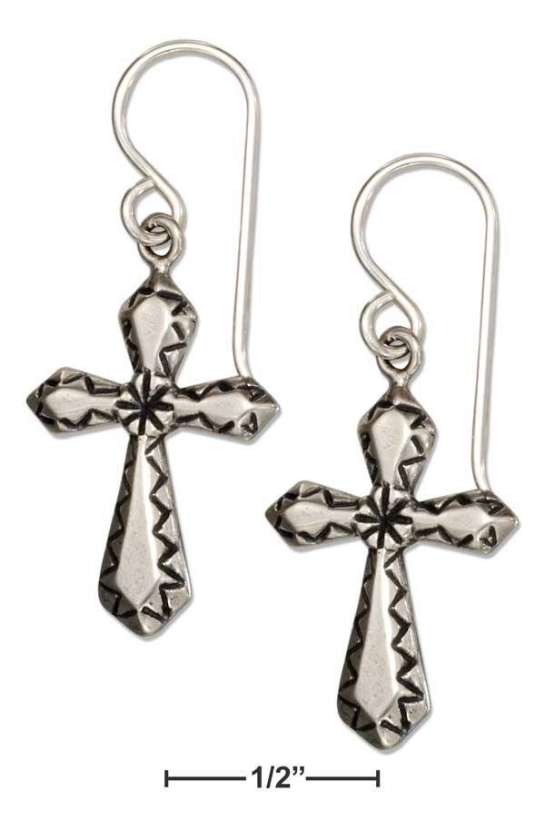 Sterling Silver Southwest Cross Earrings