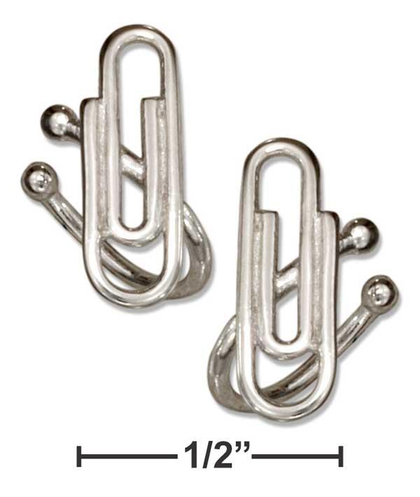 Sterling Silver Pair Of Paper Clip Ear Cuffs