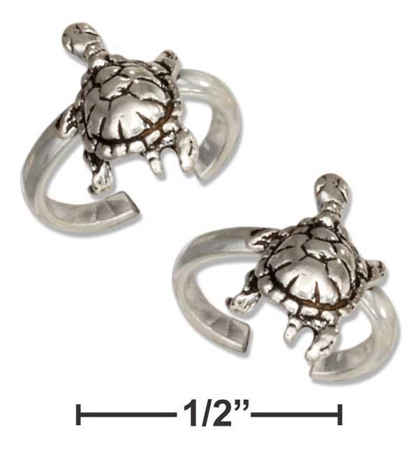 Sterling Silver Pair Of Turtle Ear Cuffs