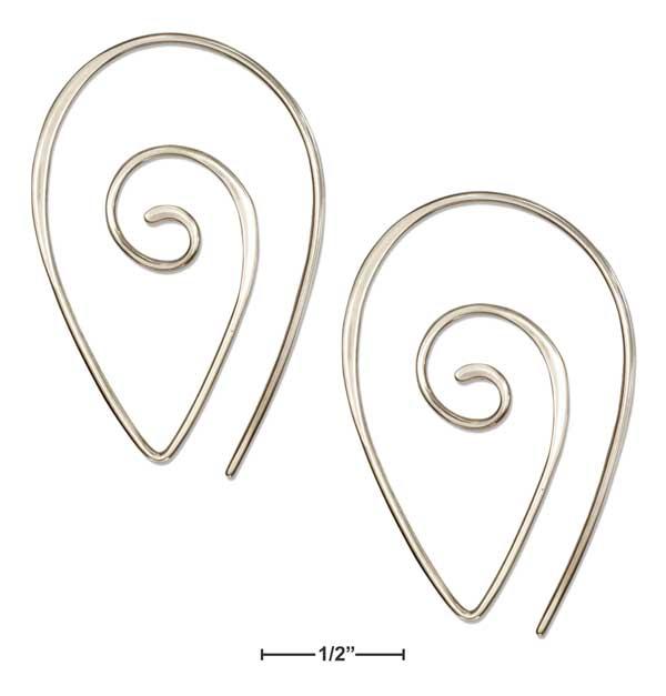 Sterling Silver Wire Spiral Teardrop Earrings