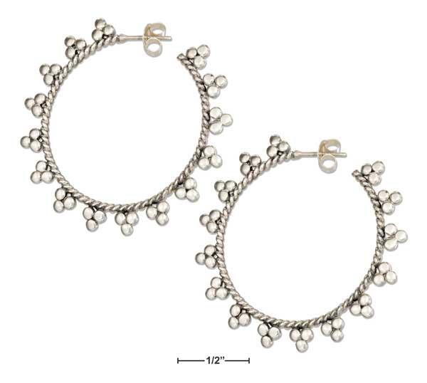 Sterling Silver Bali Style Hoop Earrings