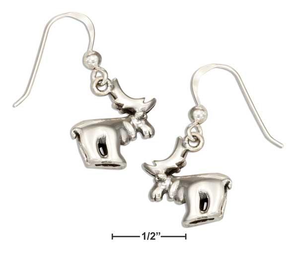 Sterling Silver Moose Earrings