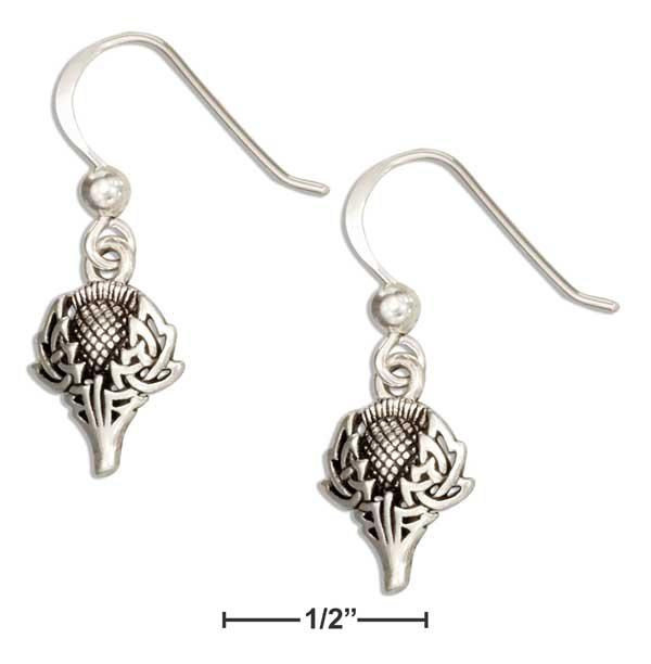 Sterling Silver Scottish Thistle Earrings