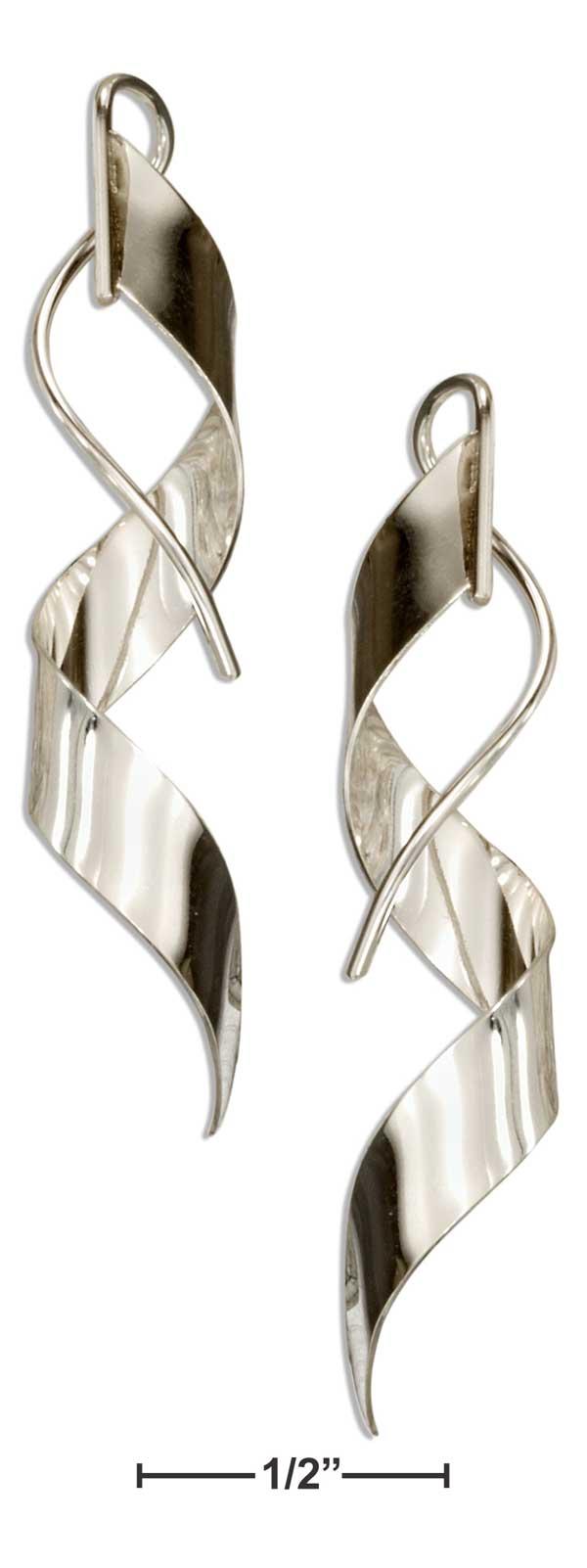 Sterling Silver High Polish Wide Streamer Earrings