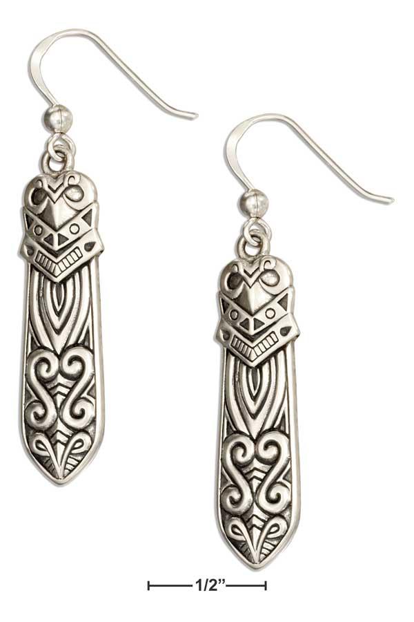 Sterling Silver Celtic Maori Scrolled Earrings