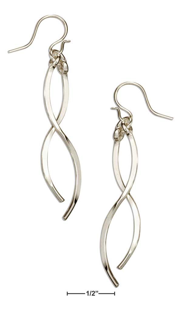 Sterling Silver Double Strand Intertwining Dangle Earrings