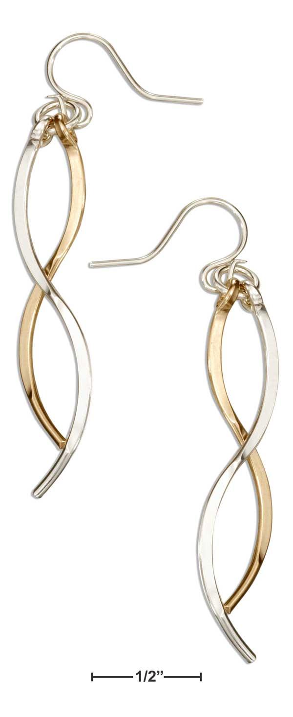 Sterling Silver And 12 Karat Gold Filled Double Strand Dangle Earrings