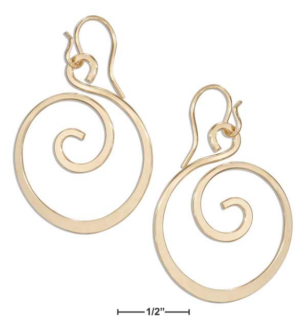 12 Karat Gold Filled Round Curly Spiral Dangle Earrings