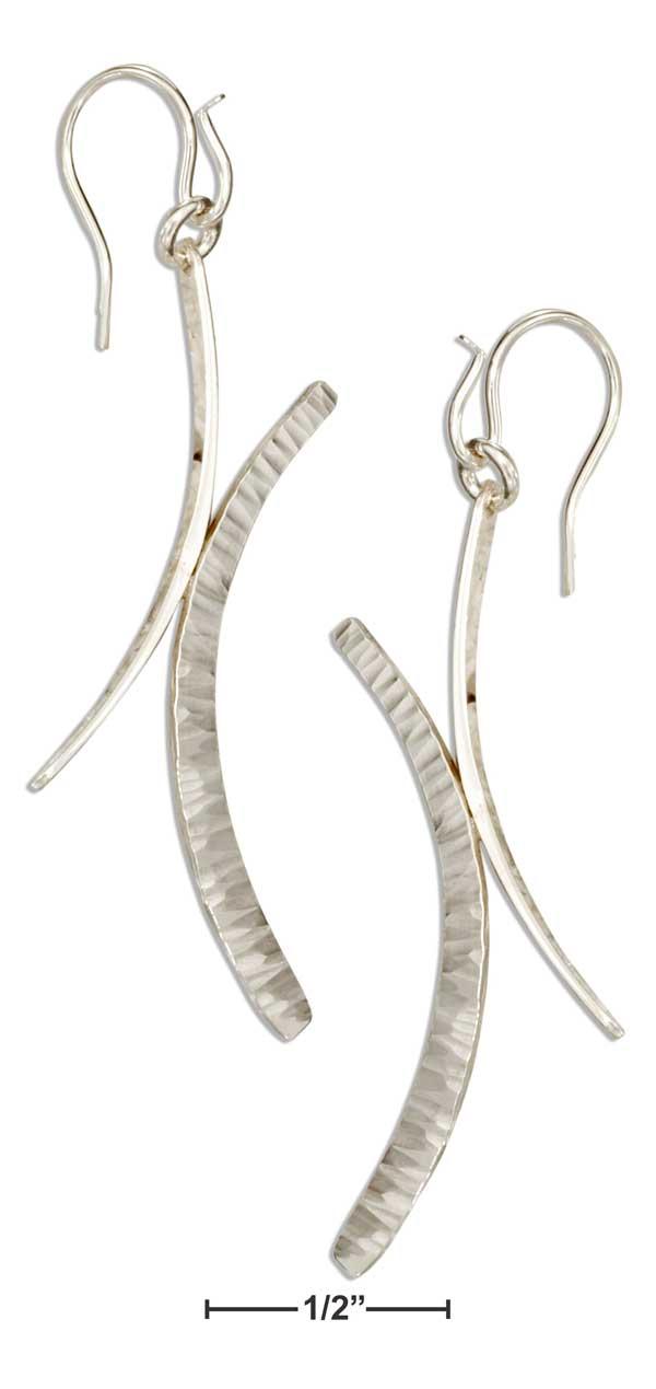 Sterling Silver Geometric Double Curve Dangle Earrings