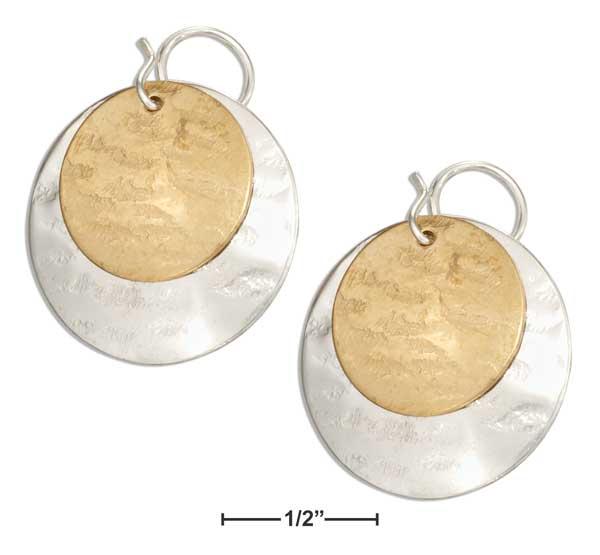 Sterling Silver And 12 Karat Gold Filled Double Round Disks On Shepherd Hooks