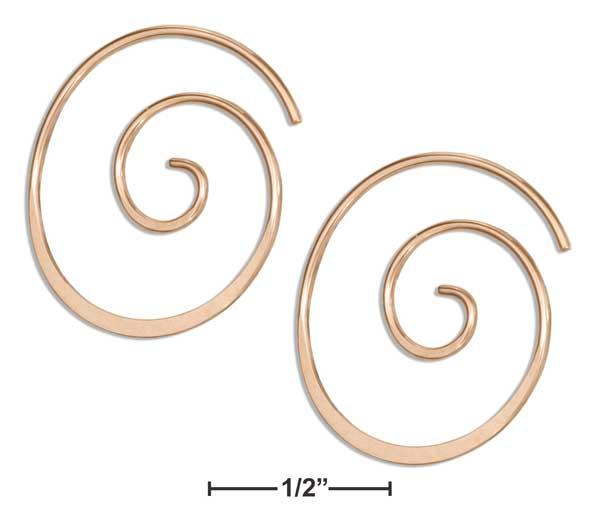 14 Karat Rose Gold Filled 22mm Spiral Threader Wire Hoop Earring