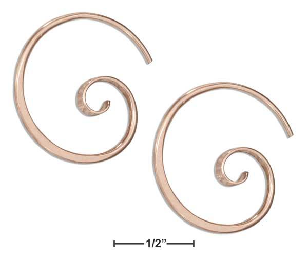 14 Karat Rose Gold Filled 24mm Spiral Threader Wire Hoop Earring