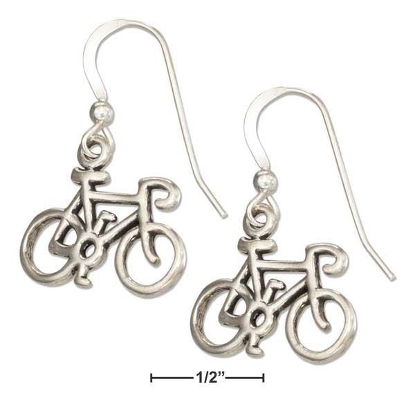 Sterling Silver Bicycle Earrings