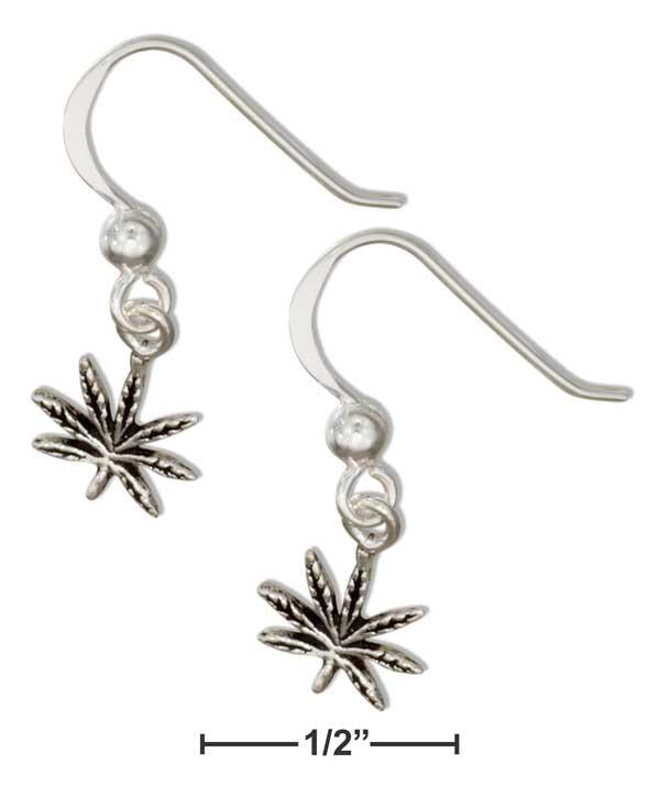 Sterling Silver Marijuana Pot Leaf Earrings