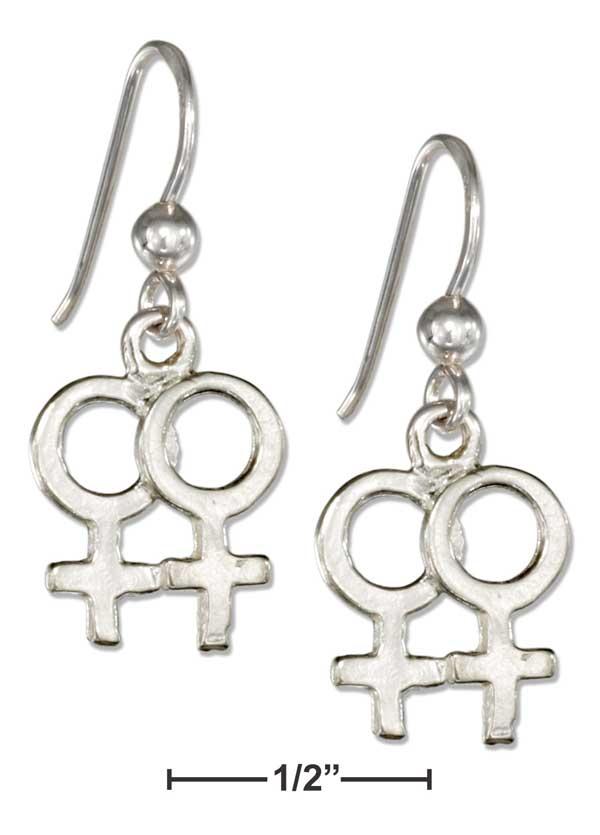 Sterling Silver Lesbian Symbol Earrings