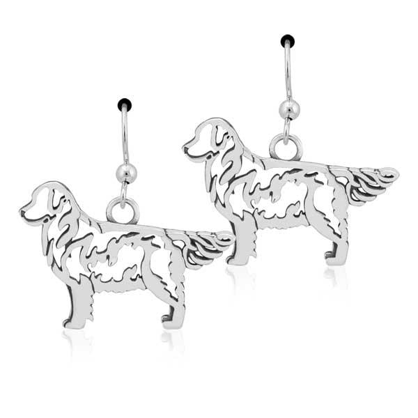 Sterling Silver Golden Retriever Earrings On French Wires