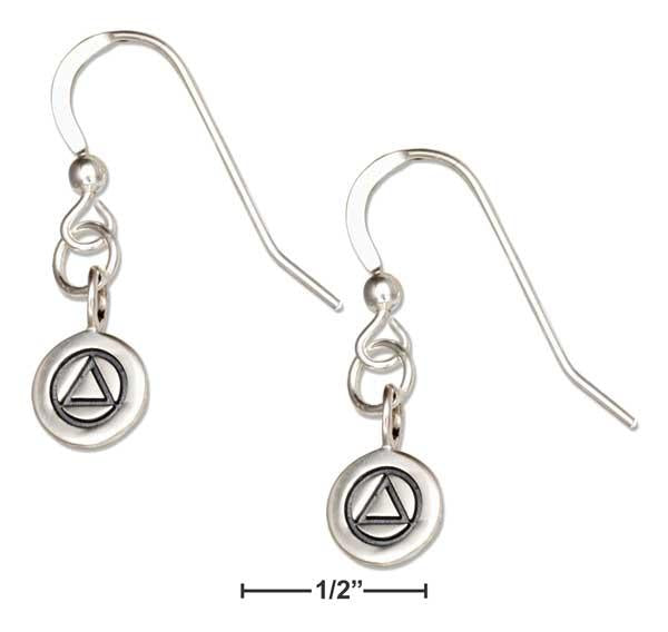 Sterling Silver Alcoholics Recovery Dangle Earrings