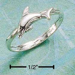 Sterling Silver Small Dolphin Ring