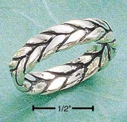 Sterling Silver Antiqued Braided Band Ring