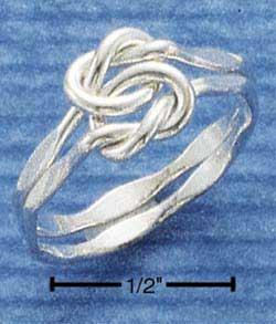 Sterling Silver Heavy Gauge Double Love Knot Ring